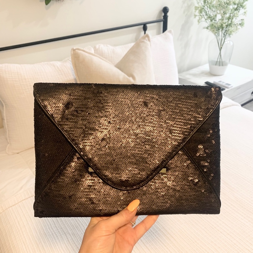 BCBG Max Azria Envelope Purse Clutch Bag with Sequins